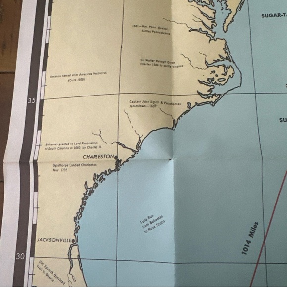 Vintage PAA Pan American Am Flight Map New York and Caribbean 1950’s - Picture 4 of 10
